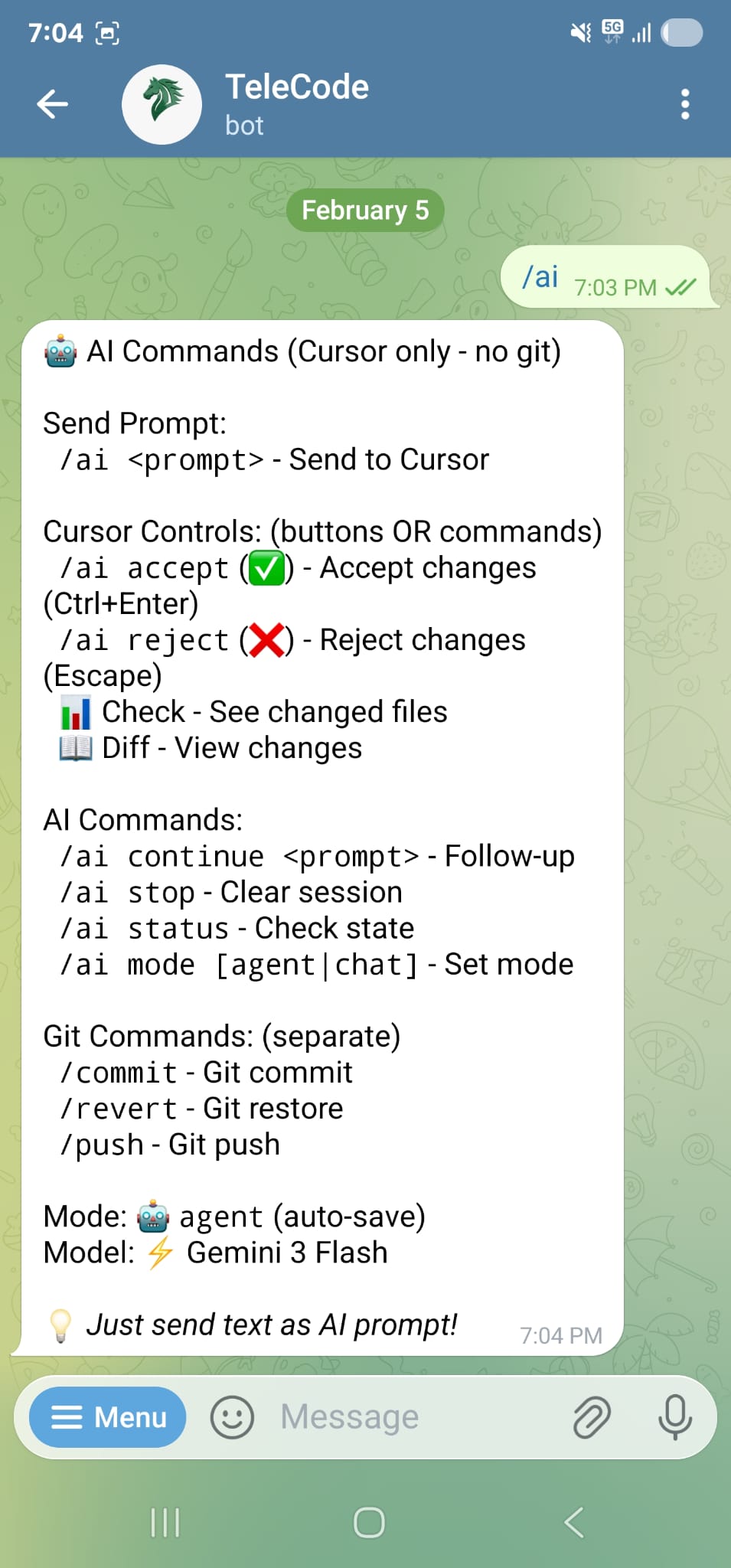 AI Commands - TeleCode AI command interface