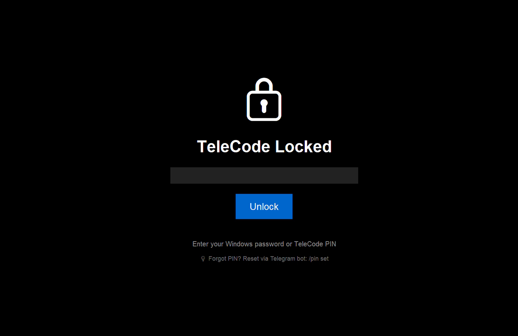 Lock Screen - TeleCode security lock interface