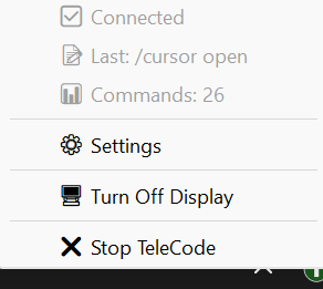 System Tray - TeleCode system tray menu